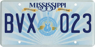 MS license plate BVX023