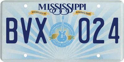 MS license plate BVX024
