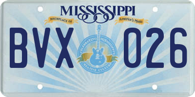 MS license plate BVX026