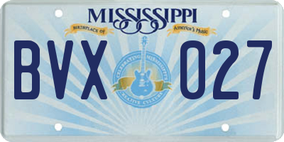 MS license plate BVX027