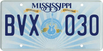 MS license plate BVX030