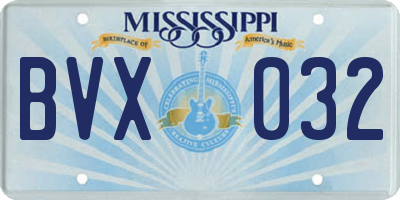 MS license plate BVX032
