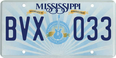 MS license plate BVX033