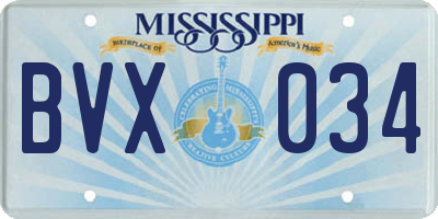 MS license plate BVX034