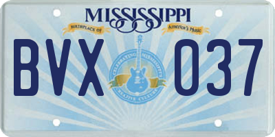 MS license plate BVX037
