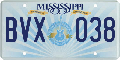 MS license plate BVX038