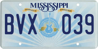 MS license plate BVX039