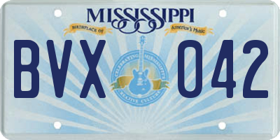 MS license plate BVX042