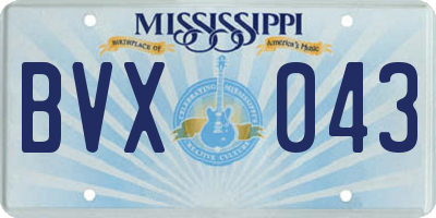 MS license plate BVX043