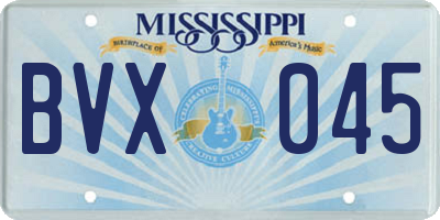 MS license plate BVX045