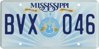 MS license plate BVX046