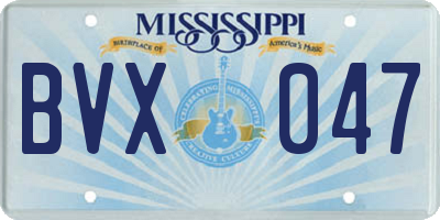 MS license plate BVX047