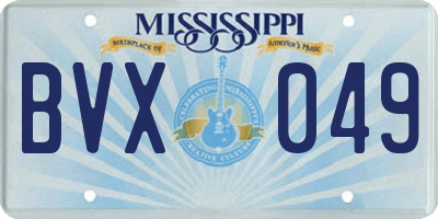 MS license plate BVX049