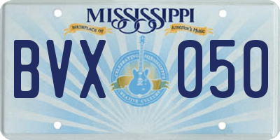 MS license plate BVX050