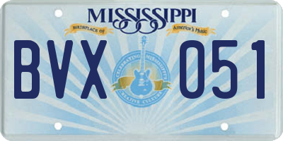 MS license plate BVX051