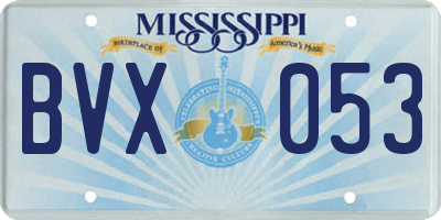 MS license plate BVX053
