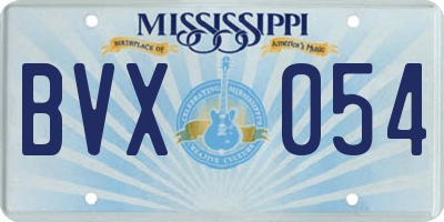 MS license plate BVX054