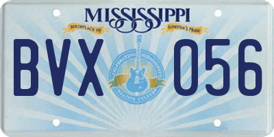 MS license plate BVX056