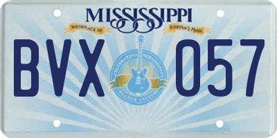 MS license plate BVX057