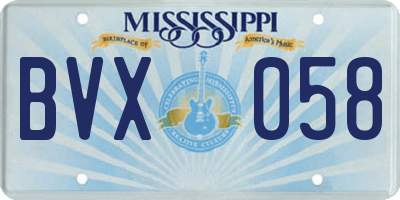 MS license plate BVX058