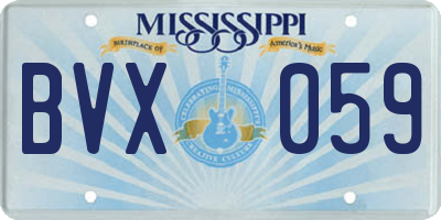 MS license plate BVX059