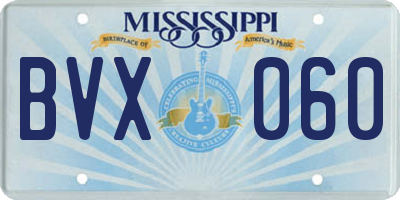 MS license plate BVX060