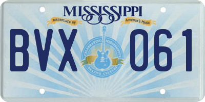 MS license plate BVX061
