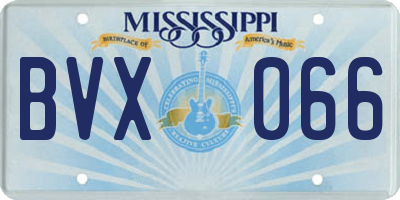 MS license plate BVX066