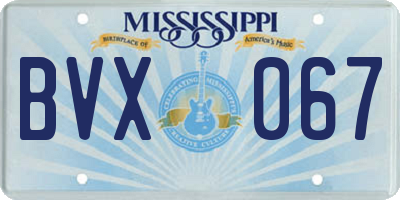 MS license plate BVX067