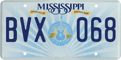 MS license plate BVX068