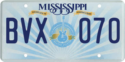MS license plate BVX070