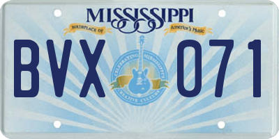 MS license plate BVX071