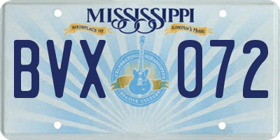 MS license plate BVX072