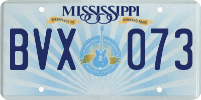 MS license plate BVX073