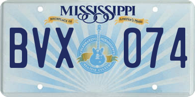 MS license plate BVX074