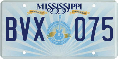 MS license plate BVX075