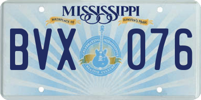 MS license plate BVX076