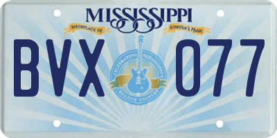 MS license plate BVX077