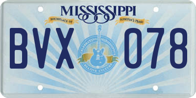 MS license plate BVX078