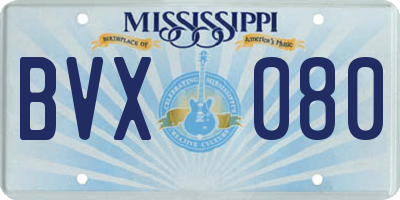 MS license plate BVX080