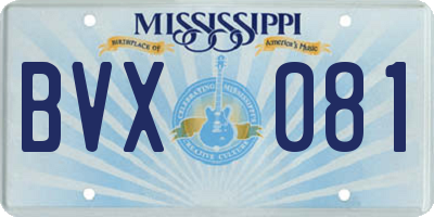 MS license plate BVX081