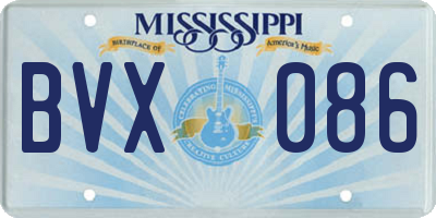 MS license plate BVX086
