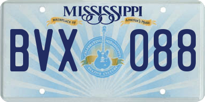 MS license plate BVX088
