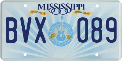 MS license plate BVX089