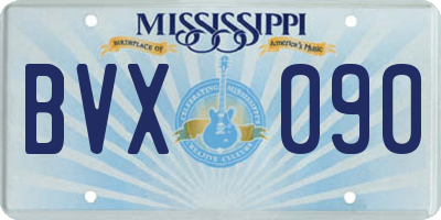 MS license plate BVX090
