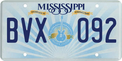 MS license plate BVX092