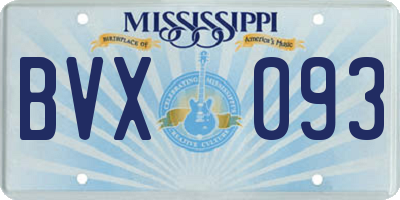 MS license plate BVX093