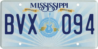 MS license plate BVX094