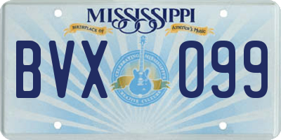 MS license plate BVX099
