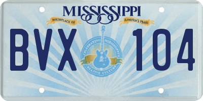 MS license plate BVX104